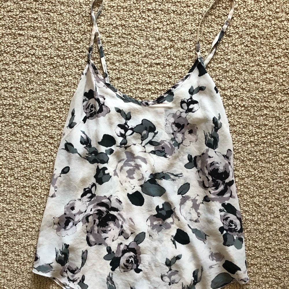 Aritzia silk floral print cami